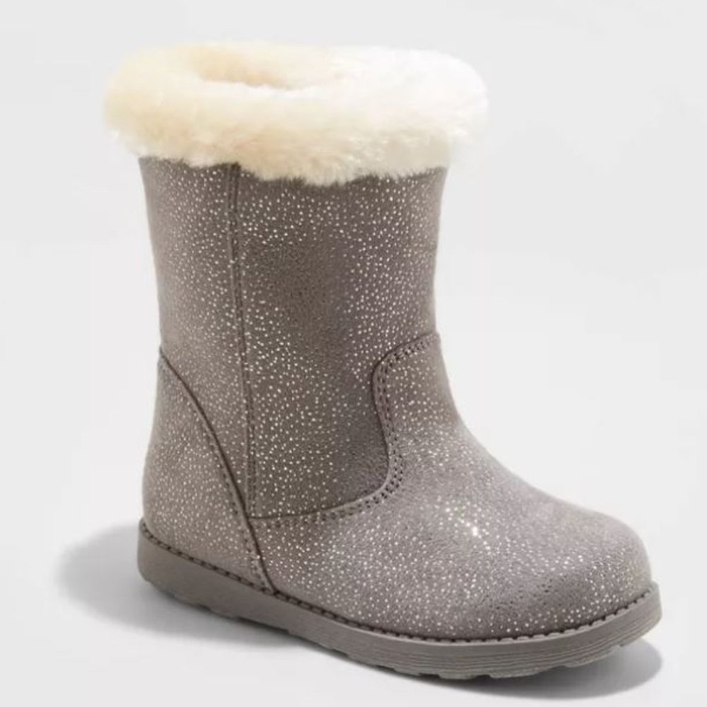Toddler Karley Faux‎ Fur Shearling Boots - Gray